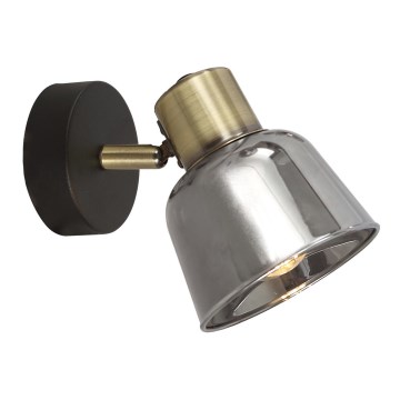 Zidna reflektorska lampa SMOKY 1xE14/9W/230V crno/mesing/sivo
