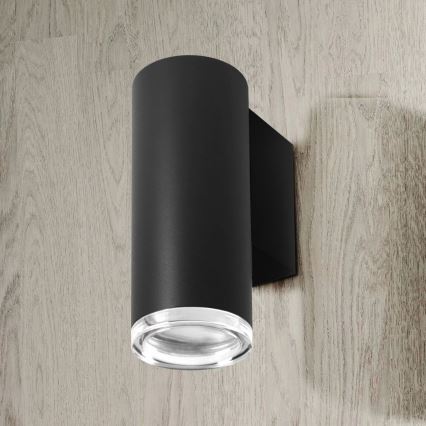 Zidna reflektorska lampa za kupatilo TURYN 1xGU10/10W/230V IP44 crni