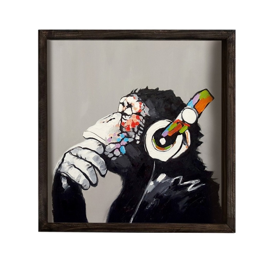 Zidna slika 33x33 cm, crna/šarena