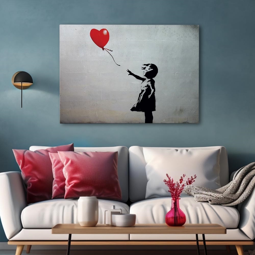 Zidna slika na platnu 50x70 cm, crna/siva