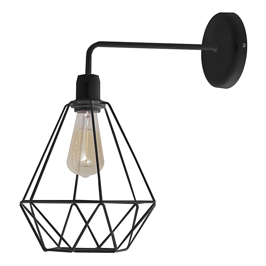 Zidna svetiljka KARO 1xE27/15W/230V crna