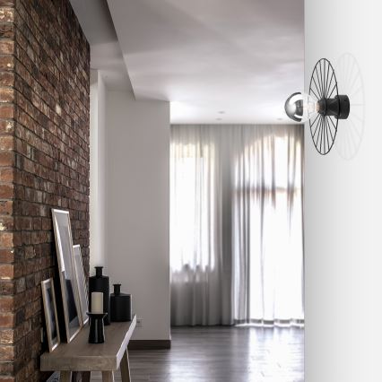 Zidna svetiljka MONTANA 1xE27/15W/230V prečnik 30 cm crna