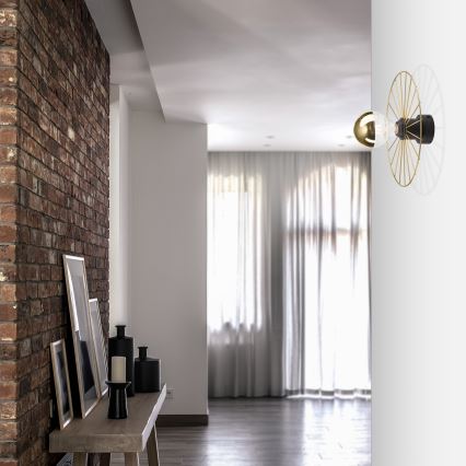 Zidna svetiljka MONTANA 1xE27/15W/230V, prečnik 30 cm, zlatna