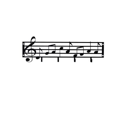 Zidna vešalica 60x19 cm - muzičke note, metalna
