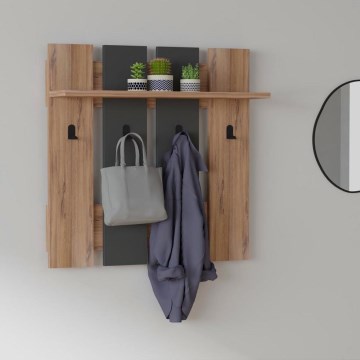 Zidna vešalica MITA 70x70 cm antracit/braon