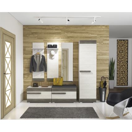 Zidna vešalica SARPA 136x40 cm bela/braon