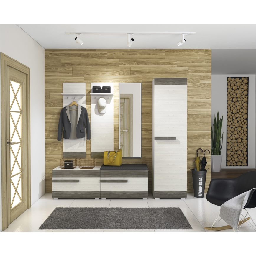 Zidna vešalica SARPA 136x40 cm bela/braon