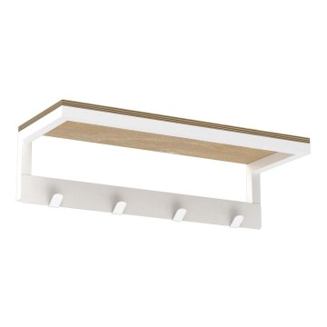 Zidni držač peškira sa policom 10x40 cm beo