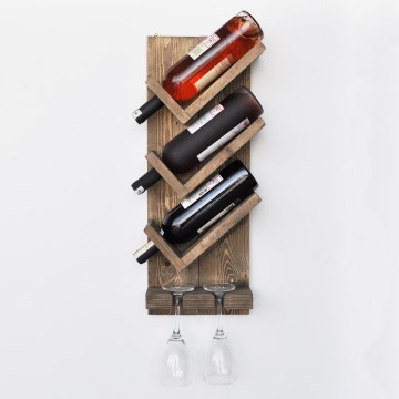 Zidni držač za vino 60x22 cm smreka/borovina