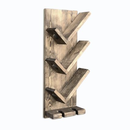 Zidni držač za vino 60x22 cm smreka/borovina