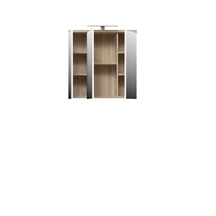 Zidni kupatilski ormarić sa ogledalom VENOM, bela/sonoma hrast