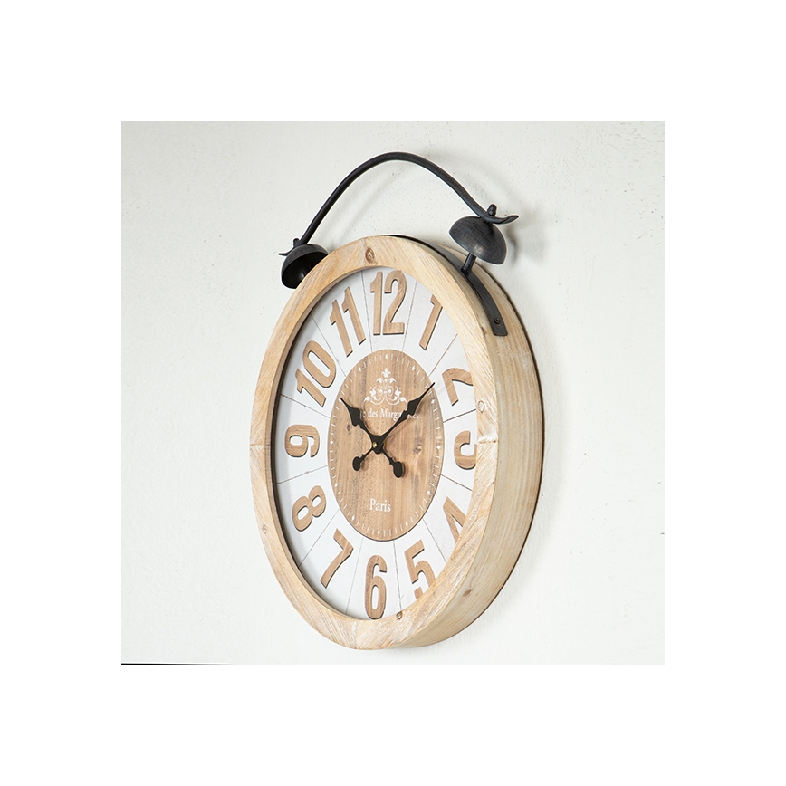 Zidni sat 1x AA, prečnika 50 cm, bež