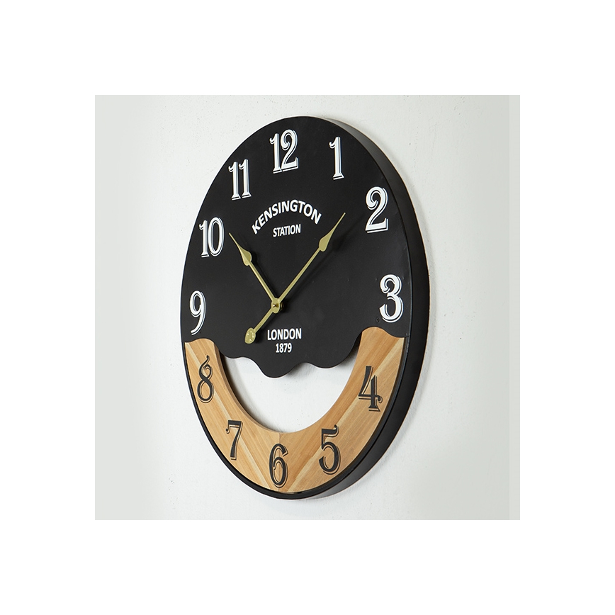 Zidni sat 1xAA, prečnik 60 cm, crna/bež