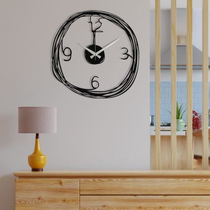 Zidni sat 48 cm, 1xAA, crne boje