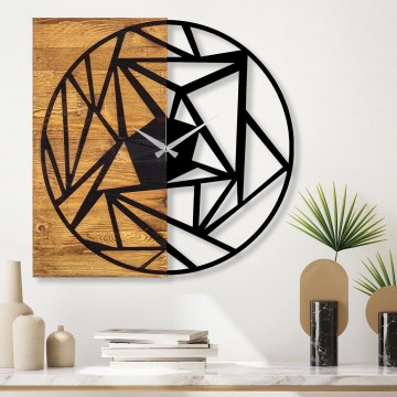 Zidni sat 60x58 cm, 1xAA, drvo/metal