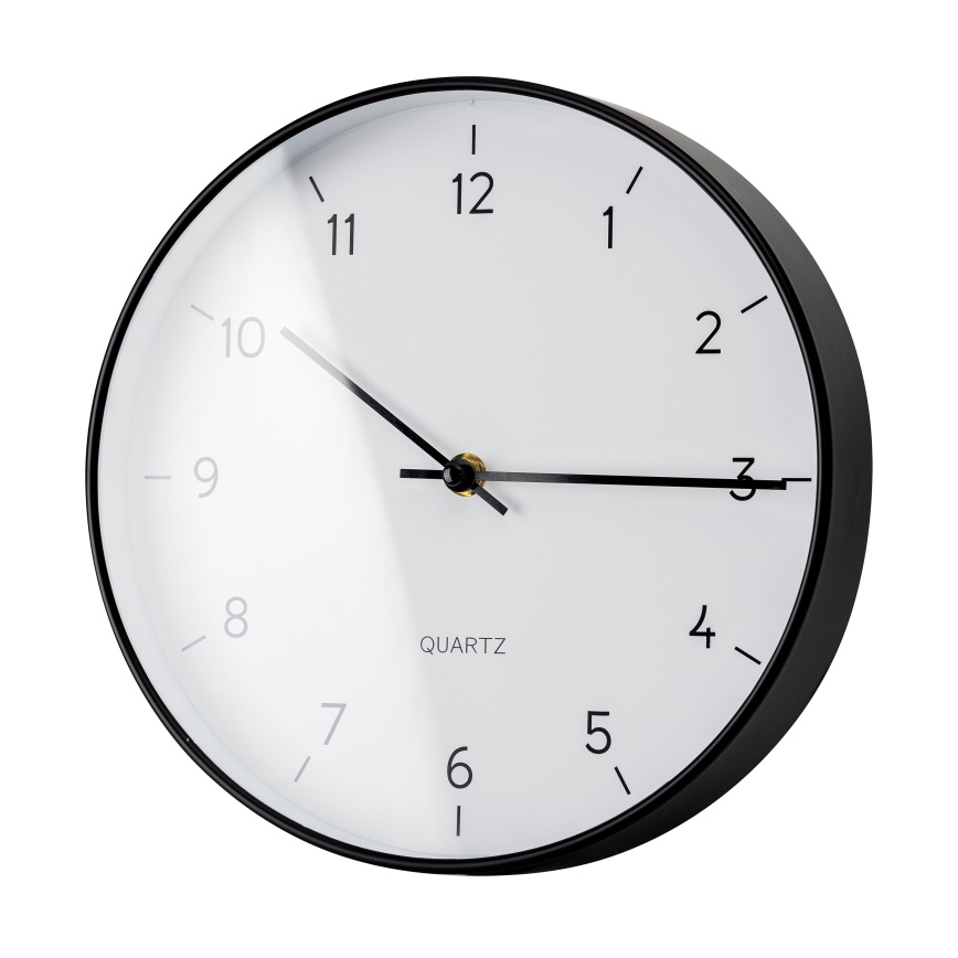 Zidni sat, prečnik 25 cm, 1xAA, crno-beli
