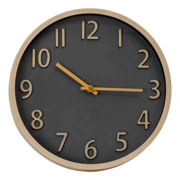 Zidni sat, prečnik 30 cm, 1x AA, zlatna/siva