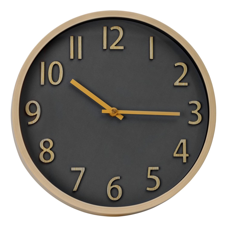 Zidni sat, prečnik 30 cm, 1x AA, zlatna/siva