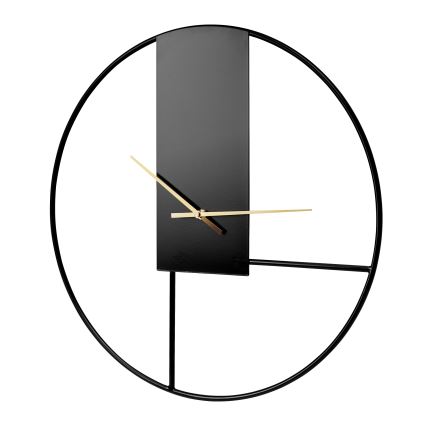 Zidni sat, prečnik 50 cm, 1xAA, crna/zlatna