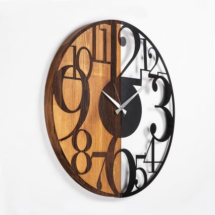 Zidni sat, prečnik 56 cm, 1xAA, drvo/metal