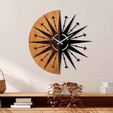 Zidni sat, prečnik 56 cm, 1×AA, drvo/metal