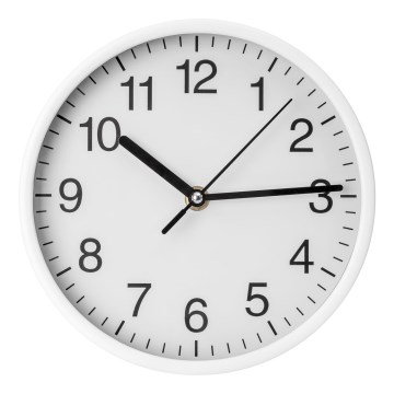 Zidni sat prečnika 20 cm 1xAA beli/crni