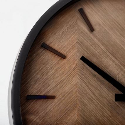 Zidni sat prečnika 30 cm 1xAA crni/braon