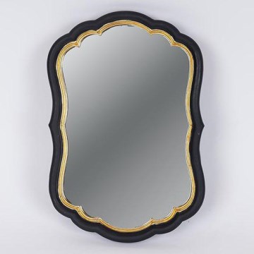 Zidno ogledalo 34,5x23,2 cm crno/zlatno