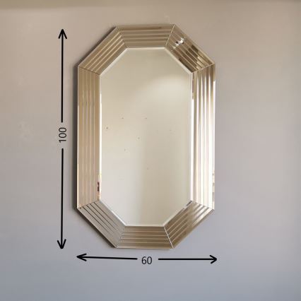 Zidno ogledalo 60x100 cm u bronzanoj boji