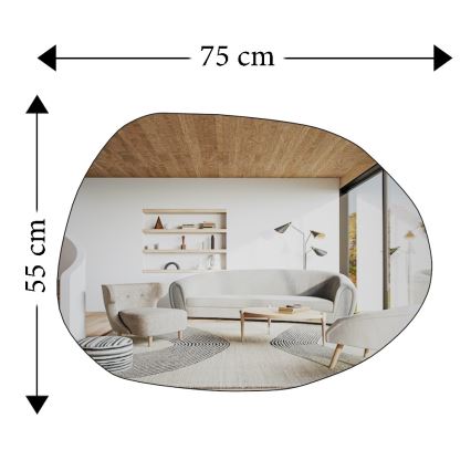Zidno ogledalo LIORA 75x55 cm, crno