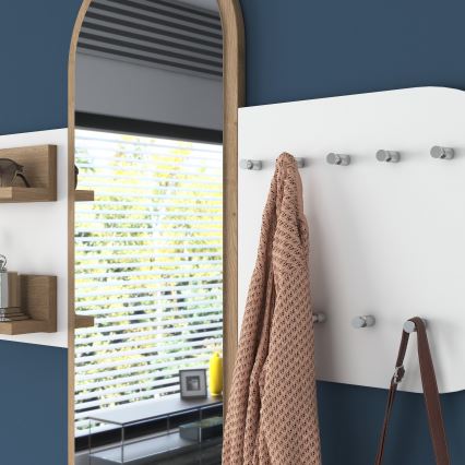 Zidno ogledalo RANI 125x120 cm belo/smeđe