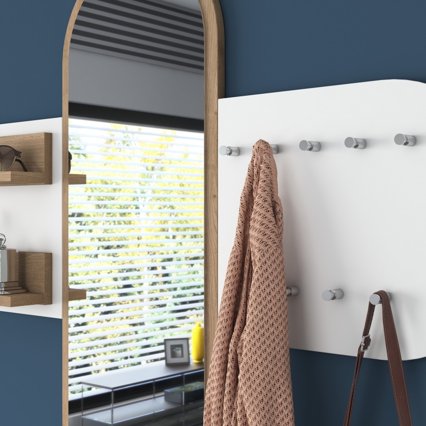 Zidno ogledalo RANI 125x120 cm belo/smeđe