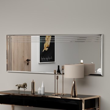 Zidno ogledalo TRIO 120x40 cm sjajni hrom