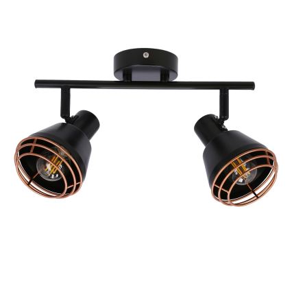 Zidno spot svetlo NERIA 2xE14/40W/230V crno/bakarno