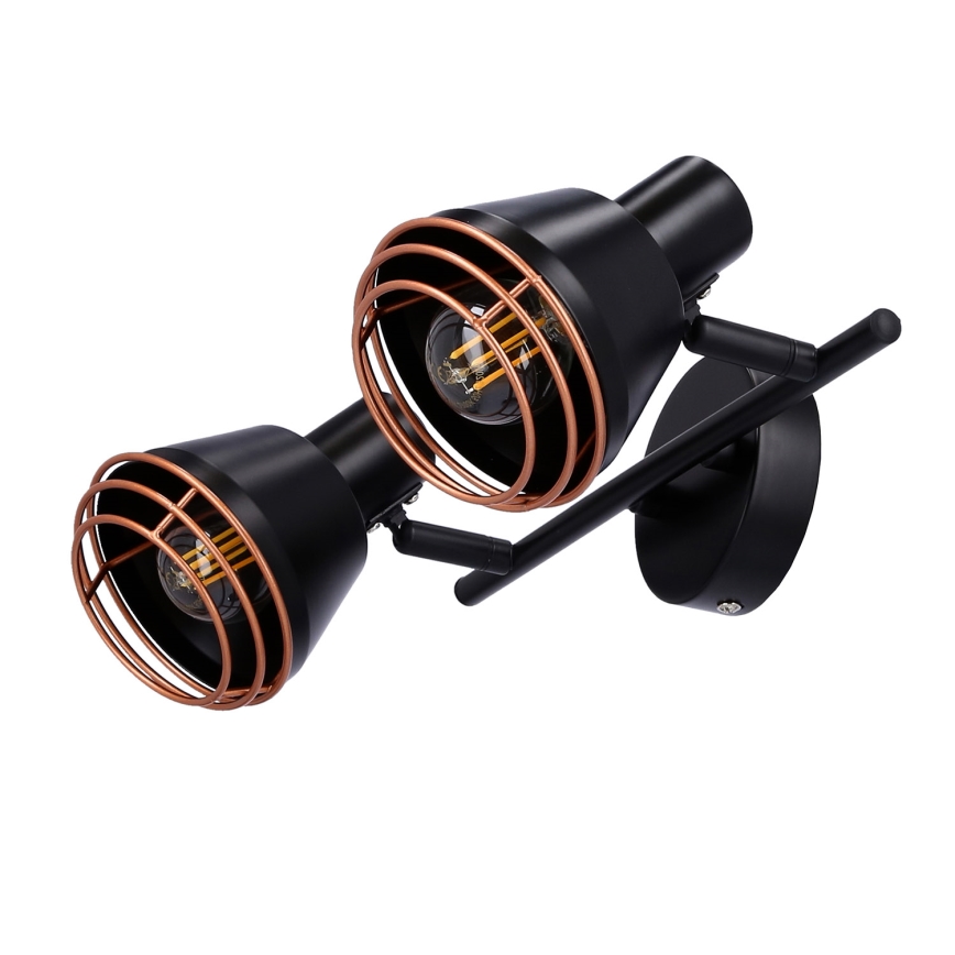 Zidno spot svetlo NERIA 2xE14/40W/230V crno/bakarno
