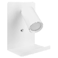 Zidno spot svetlo sa policom i USB punjačem 1xGU10/35W/230V bela