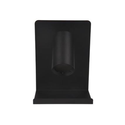 Zidno spot svetlo sa policom i USB punjačem 1xGU10/35W/230V crno