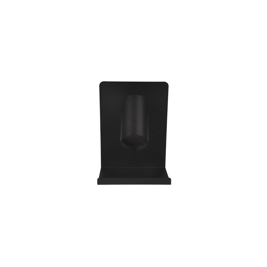 Zidno spot svetlo sa policom i USB punjačem 1xGU10/35W/230V crno