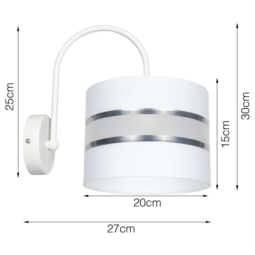 Zidno svetlo CORAL 1xE27/60W/230V belo