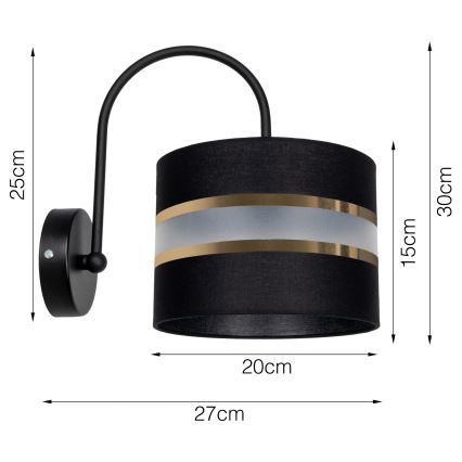 Zidno svetlo CORAL 1xE27/60W/230V crno