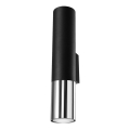 Zidno svetlo LOOPEZ 2xGU10/10W/230V crna/sjajni hrom