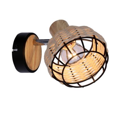 Zidno usmereno svetlo TAJGA 1xE14/40W/230V ratan/crna
