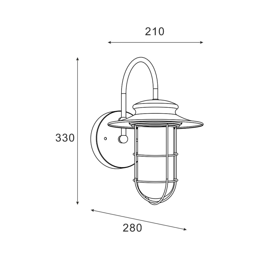 Zuma Line - Spoljna zidna svetiljka 1xE27/60W/230V IP44 crna