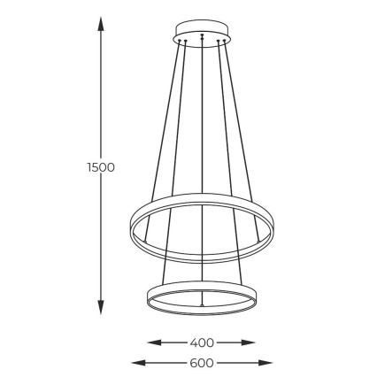 Zuma Line - Viseći LED luster na sajli LED/50W/230V 3000/4000/6000K Ø 60 cm crna