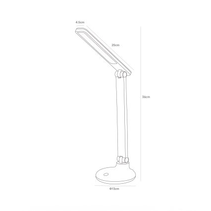 Zuma Line - Punjiva stona LED lampa LED/6W/1200 mAh 3000/4500/6000K CRI 90 bela