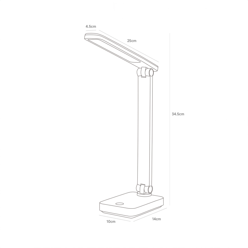 Zuma Line - LED punjiva stona lampa LED/8W/1200 mAh 3000/4500/6000K CRI 90 crna