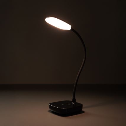 Zuma Line - punjiva stona LED lampa, 7 W, 1200 mAh, 3000/4500/6000 K, crna