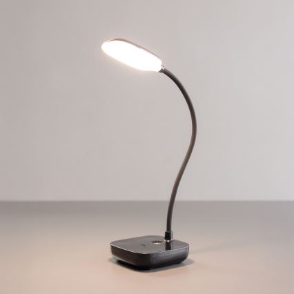 Zuma Line - punjiva stona LED lampa, 7 W, 1200 mAh, 3000/4500/6000 K, crna