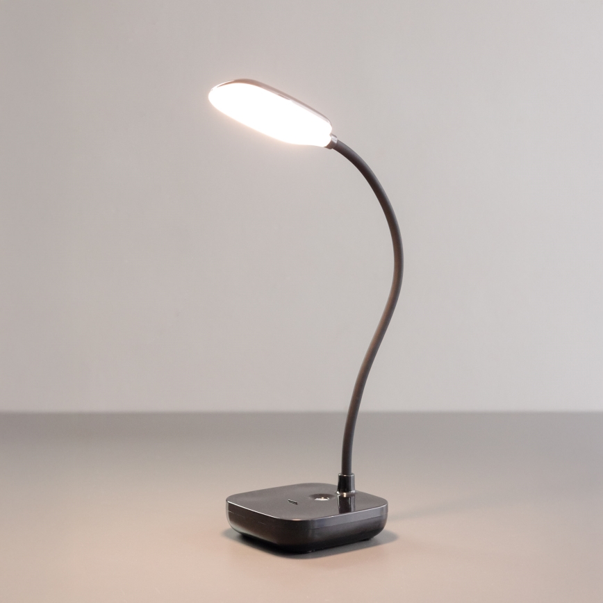 Zuma Line - punjiva stona LED lampa, 7 W, 1200 mAh, 3000/4500/6000 K, crna