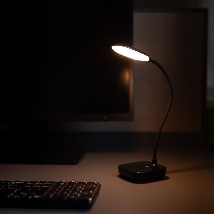 Zuma Line - punjiva stona LED lampa, 7 W, 1200 mAh, 3000/4500/6000 K, crna